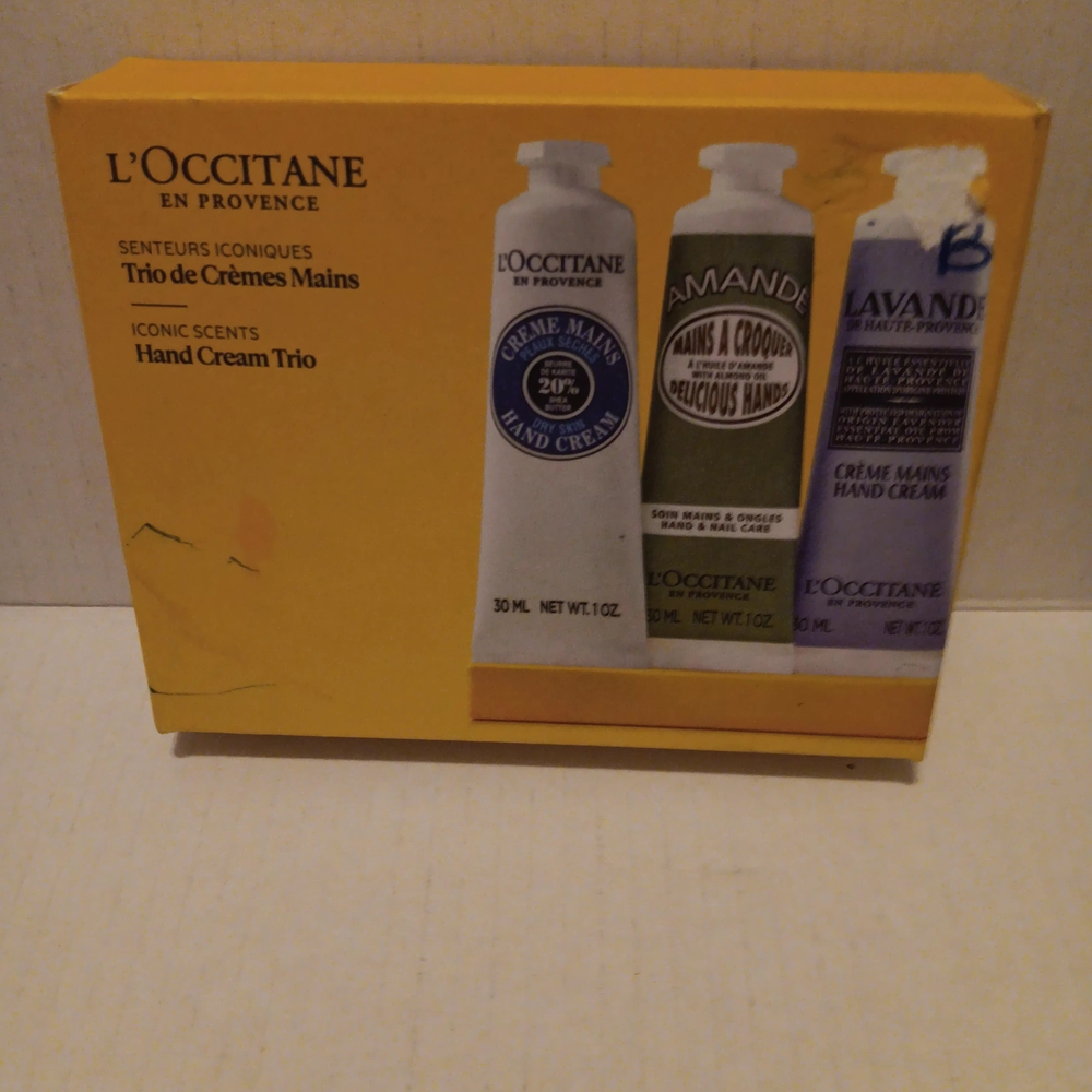 SOLD L'Occitane En Provence Hand Cream Trio New In Box Set Of 3, 30ml Each